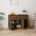 vidaXL Buffet Marron miel 100x40x75 cm Bois massif de pin