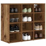 vidaXL Cabinet à chaussures avec étagère Bois ancien 77 5 x 30 x 67 cm