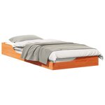 vidaXL Cadre de lit Brun cire 90 x 210 cm Pin massif