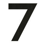 7 Béton Noir - numéro adhésif pour boîtes aux lettres- Vinyle épais texturé hauteur 50 mm.