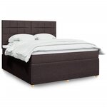 vidaXL Sommier à lattes de lit avec matelas Marron foncé 180x200 cm