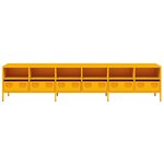 vidaXL Meuble TV jaune moutarde 202x39x43 5 cm acier laminé à froid