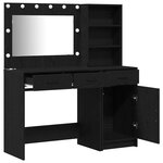 vidaXL Table de Toilette avec tiroir 2 Pièces Noir 78.5 x 41 x 135 cm