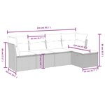 vidaXL Salon de jardin 5 Pièces avec coussins gris résine tressée