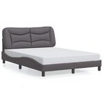 vidaXL Cadre de lit sans matelas Hvar gris 140x190 cm similicuir