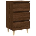 vidaXL Tables de chevet pieds en bois 2 Pièces Chêne marron 40x35x69 cm