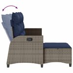 vidaXL Canapé de jardin inclinable coussins forme de L gris polyrotin