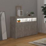 vidaXL Buffet avec lumières LED gris béton 115 5x30x75 cm