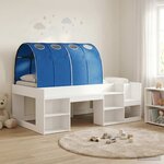 vidaXL Lit avec Tunnel 4 Pièces Blanc et bleu Bois d'ingénierie