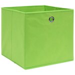 vidaXL Boîtes de rangement 10 Pièces Tissu intissé 28x28x28 cm Vert