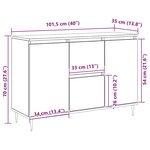 vidaXL Buffet noir 101 5x35x70 cm bois d’ingénierie