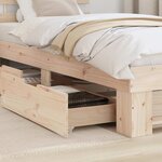 vidaXL Cadre de lit avec tiroir Marron 100 x 200 cm Bois massif en pin