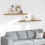 vidaXL Étagère Murale 2 Pièces Marron 120 x 23 5 x 4 cm Bois d'ingénierie