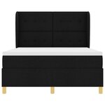 vidaXL Lit à ressorts avec matelas noir 140x200 cm en tissu