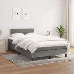 vidaXL Sommier à lattes de lit avec matelas gris foncé 120x190cm tissu
