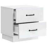 vidaXL Cabinet de chevet avec tiroir 2 Pièces Blanc 43 x 34 5 x 44 5 cm