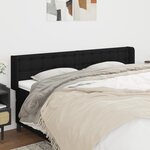 vidaXL Tête de lit avec oreilles Noir 183x16x78/88 cm Tissu