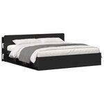 vidaXL Cabinet de Tête de Lit avec stockage Noir Bois d'ingénierie