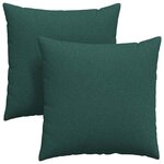 vidaXL Coussins de canapé 2 pc tissu Vert foncé 60 x 60 cm
