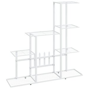 vidaXL Support pour plantes 94 5x25x88 cm Blanc Métal