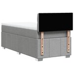 vidaXL Sommier à lattes de lit et matelas Gris clair 90x190 cm Tissu
