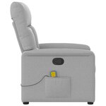 vidaXL Fauteuil de massage inclinable gris nuage tissu