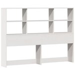 vidaXL Lit bibliothèque sans matelas blanc 140x190 cm bois pin massif
