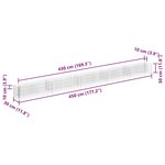 vidaXL Lit surélevé à gabion Acier galvanisé 450x30x30 cm