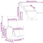vidaXL Fauteuil inclinable de massage repose-pieds blanc similicuir