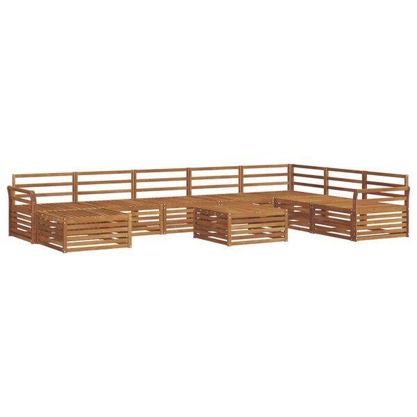vidaXL Ensemble de canapés d'extérieur 9 Pièces Naturel