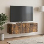 vidaXL Meuble TV mural Chêne fumé 98 x 31 x 30 cm Bois d'ingénierie