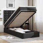 vidaXL Cadre de lit ottoman avec matelas noir 80x200 cm similicuir