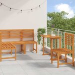 vidaXL Ensemble de banc de jardin 4 Pièces Marron Bois d'acacia massif