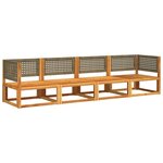 vidaXL Ensemble de canapés de jardin 4 pièces avec coussins en bois d'acacia et rotin