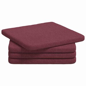 vidaXL Coussins de siège 4 Pièces Bordeaux 40 x 40 x 3 cm tissu