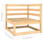 vidaXL Salon de jardin 4 Pièces avec coussins Bois de pin massif