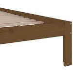 vidaXL Cadre de lit Marron miel Bois massif 150x200 cm Très grand