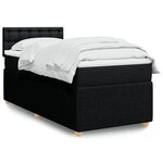 vidaXL Sommier à lattes de lit avec matelas Noir 90x190 cm Tissu
