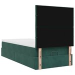 vidaXL Cadre de lit ottoman avec matelas vert foncé 90x200 cm velours