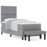 vidaXL Lit à ressorts avec matelas Gris clair 80 x 200 cm tissu