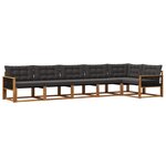 vidaXL Ensemble de canapés d'extérieur 6 pc Naturel et noir