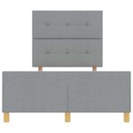 vidaXL Cadre de lit avec tête de lit Gris clair 120 x 190 cm tissu