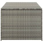 vidaXL Boîte de rangement de jardin résine tressée 180x90x70 cm gris