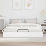 vidaXL Cadre de lit ottoman avec stockage Blanc 193 x 120 x 25 cm