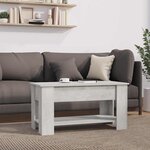 vidaXL Table basse gris béton 101x49x52 cm bois d'ingénierie