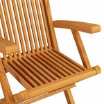 vidaXL Chaises pliantes avec coussins beiges  4 pièces  en teck massif