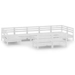 vidaXL Salon de jardin 10 Pièces Blanc Bois de pin massif