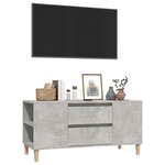 vidaXL Meuble TV Gris béton 102x44 5x50 cm Bois d'ingénierie