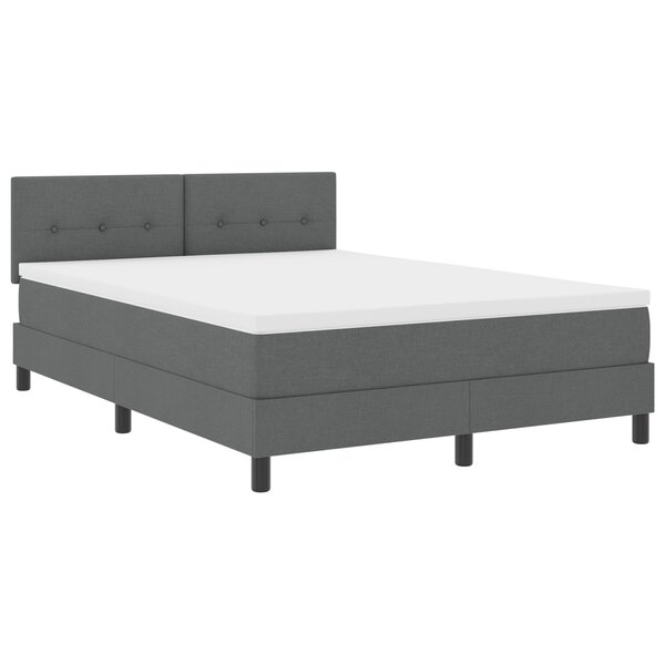 vidaXL Lit à ressorts avec matelas gris foncé 160x200 cm en tissu