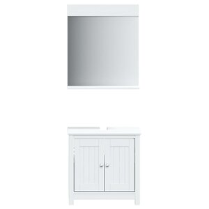 vidaXL Meubles de salle de bain 2 Pièces BERG blanc bois de pin massif